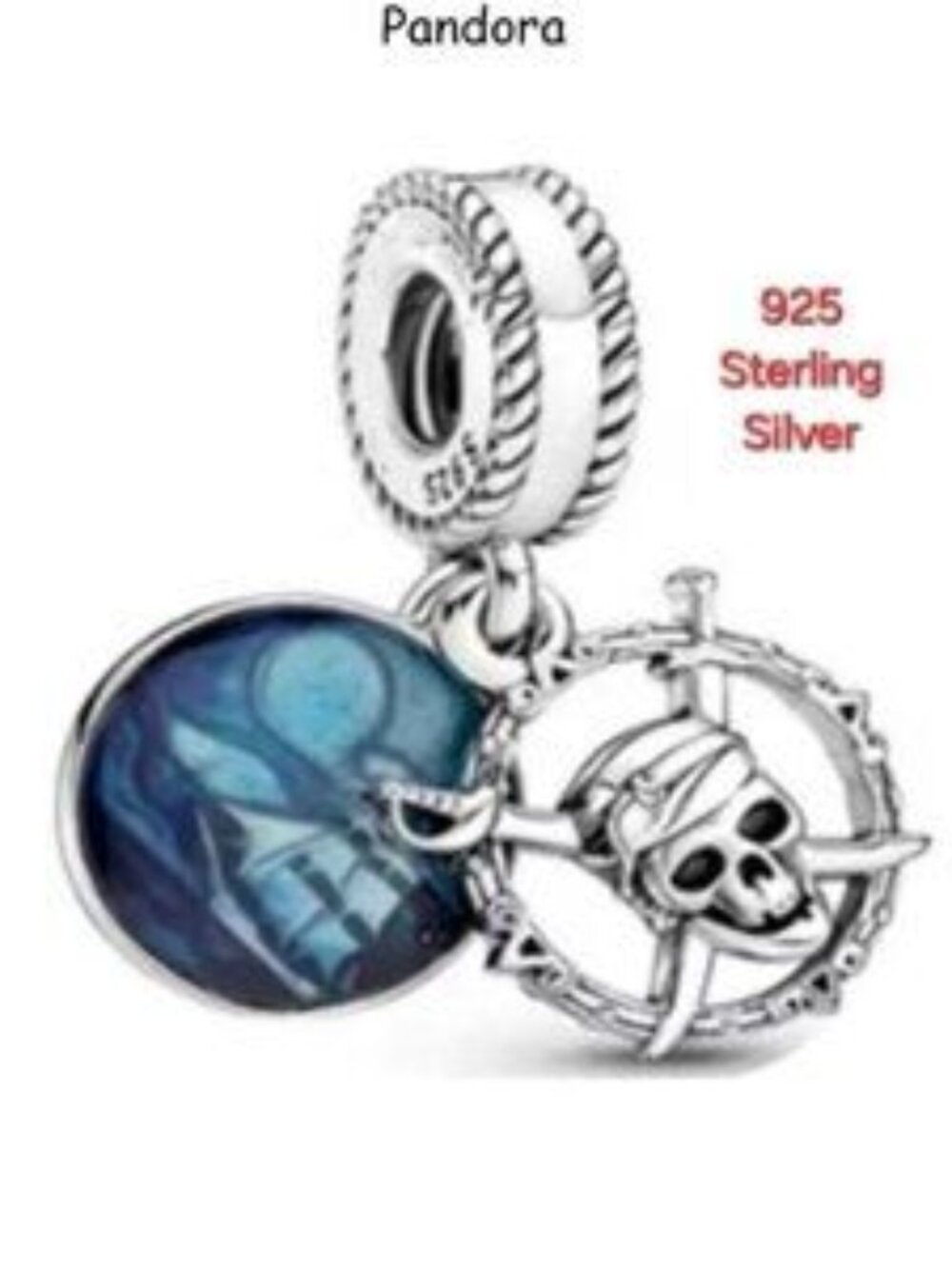 Pandora Disney Sterling Silver Pirates of the Caribbean Dangle Bracelet Charm